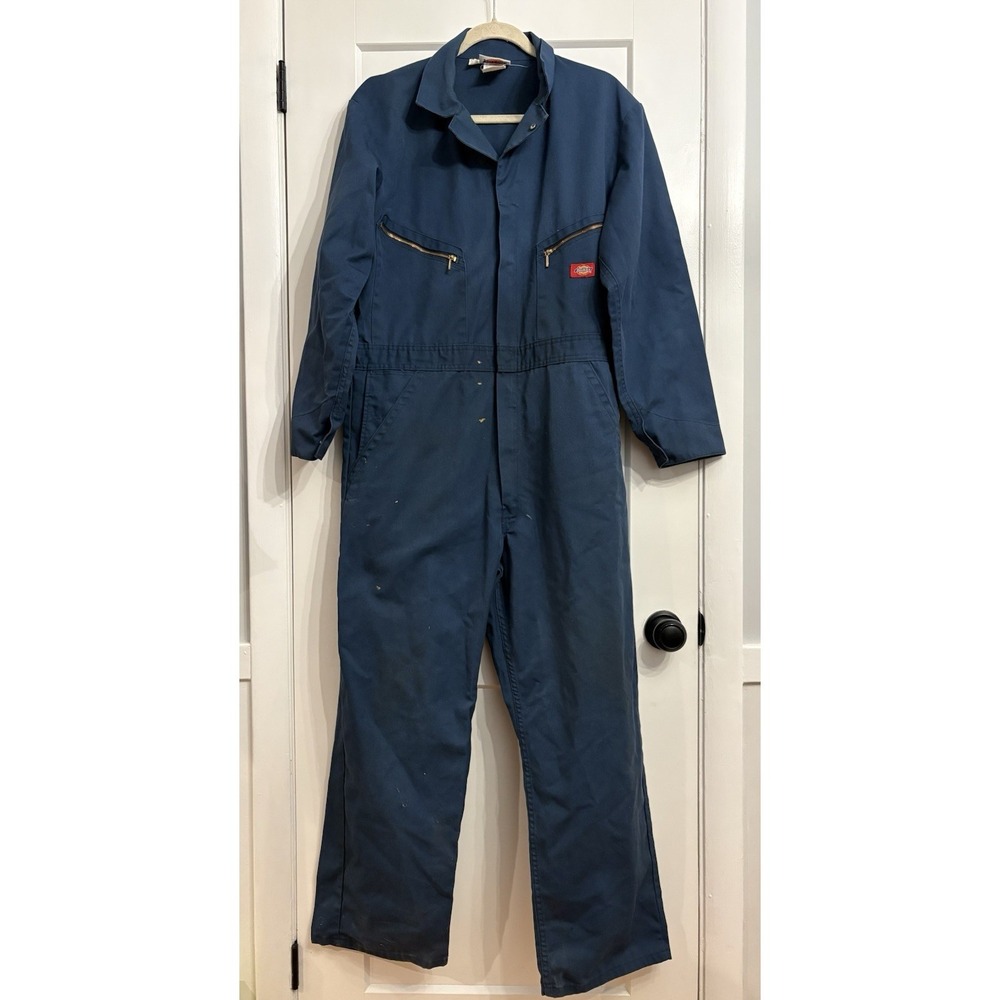 Vintage Dickies 44 Regular Blue Long Sleeve Jumsuit Coveralls Work Streetwear